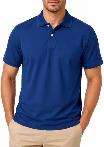 BINOCHE Polo T Shirts for Men Short Sleeve Quick Dry Fit Mens Golf Shirt Moisture Wicking for Business Casual Workout in Saudi Arabia
