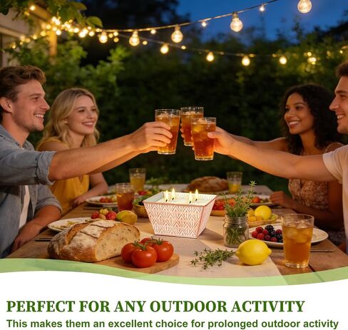 Citronella Candles Outdoor –Large Citronella Candle 30oz 4 Wicks 180-Hour Burn Time, Outdoor Candles for Patio, Backyard, Home, Balcony, Camping, Emergency & Survival in Saudi Arabia