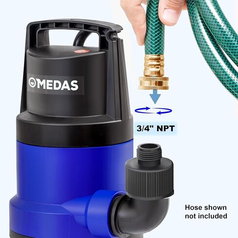 MEDAS 1HP 3434 GPH Sump Pump Submersible Clean/Dirty Water Pump Portable Utility Pump with 16.4ft Cord for Swimming Pool Garden Basement Tub Pond Draining in Kuwait