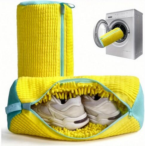 Shoe Laundry Bag Heavy Duty Zipper Closure With Soft Protective Lining, Reusable for Sneakers Daily Footwear Washer and Dryer, grey in Kuwait