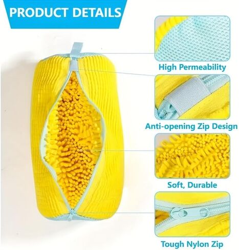 Shoe Laundry Bag Heavy Duty Zipper Closure With Soft Protective Lining, Reusable for Sneakers Daily Footwear Washer and Dryer, grey in Kuwait
