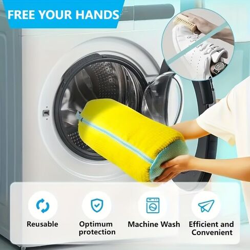 Shoe Laundry Bag Heavy Duty Zipper Closure With Soft Protective Lining, Reusable for Sneakers Daily Footwear Washer and Dryer, grey in Kuwait