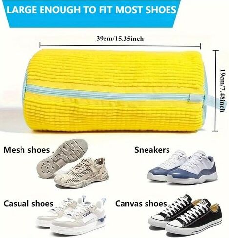 Shoe Laundry Bag Heavy Duty Zipper Closure With Soft Protective Lining, Reusable for Sneakers Daily Footwear Washer and Dryer, grey in Kuwait