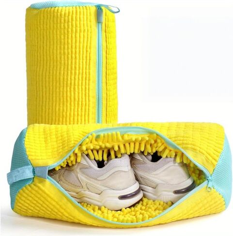 Shoe Laundry Bag Heavy Duty Zipper Closure With Soft Protective Lining, Reusable for Sneakers Daily Footwear Washer and Dryer, grey in Kuwait