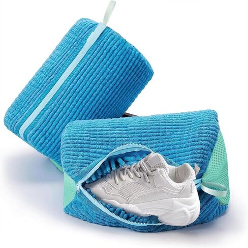 Shoe Laundry Bag Heavy Duty Zipper Closure With Soft Protective Lining, Reusable for Sneakers Daily Footwear Washer and Dryer, grey in Kuwait