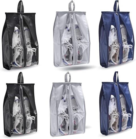 Shoe Bags for Traveling 6 Pack - Random Color Waterproof Shoe Storage Organizer with Durable Zippers, Lightweight Portable Shoe Bags for Travel, Cruise, Gym in Kuwait