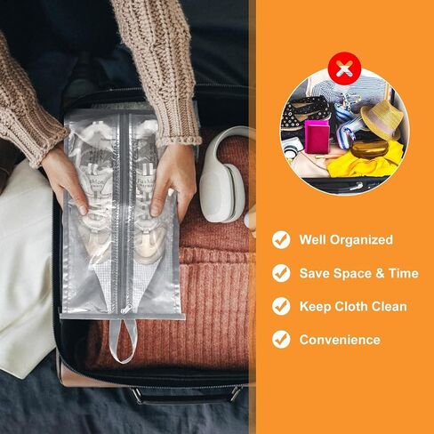 Shoe Bags for Traveling 6 Pack - Random Color Waterproof Shoe Storage Organizer with Durable Zippers, Lightweight Portable Shoe Bags for Travel, Cruise, Gym in Kuwait