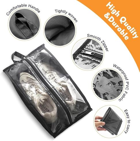Shoe Bags for Traveling 6 Pack - Random Color Waterproof Shoe Storage Organizer with Durable Zippers, Lightweight Portable Shoe Bags for Travel, Cruise, Gym in Kuwait