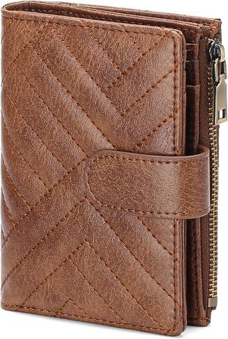 GAEKEAO Small Wallets for Women Vegan Leather RFID Blocking Bifold Zipper Pocket Wallet Card Case Purse with ID Window in Kuwait