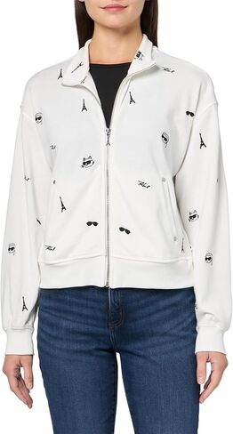 KARL LAGERFELD Women's Athleisure Sporty Allover Logo Jacket in Kuwait