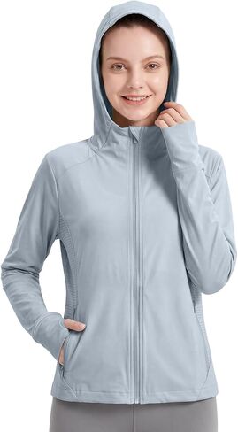 Women's UPF 50+ Sun Protection Athletic Jacket Long Sleeve Full Zip Quick Dry Outdoor Hoodies for Hiking in Saudi Arabia