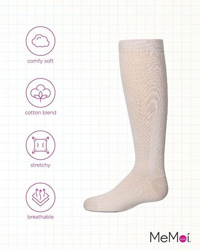 MeMoi Girls' Pointelle Cotton Blend Knee High Sock in Kuwait