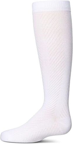 MeMoi Girls' Pointelle Cotton Blend Knee High Sock in Kuwait