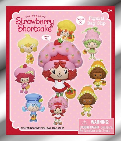 مشبك حقيبة إسفنجية ثلاثية الأبعاد من Strawberry Shortcake، السلسلة 2 - حقيبة عمياء (شكل عشوائي واحد) - سلسلة مفاتيح شخصية/ملحق حقيبة الظهر | بضائع مرخصة رسميًا in Kuwait