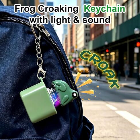 6 Pcs Frog Keychain with Sound, Cute Keyboard Frog Fidget , Rechargeable Keyboard Clicker with LED Lights for Adults Anxiety Relief Stress Relief in Kuwait