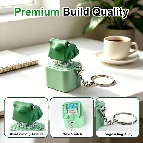 6 Pcs Frog Keychain with Sound, Cute Keyboard Frog Fidget , Rechargeable Keyboard Clicker with LED Lights for Adults Anxiety Relief Stress Relief in Kuwait