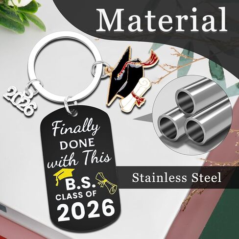 2026 Graduation Gifts - Class of 2026 Graduation Keychain, Inspirational Gifts, for Him Her College Middle High School Student Girls Boys - Black in Kuwait