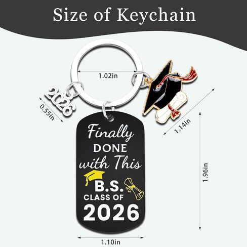 2026 Graduation Gifts - Class of 2026 Graduation Keychain, Inspirational Gifts, for Him Her College Middle High School Student Girls Boys - Black in Kuwait