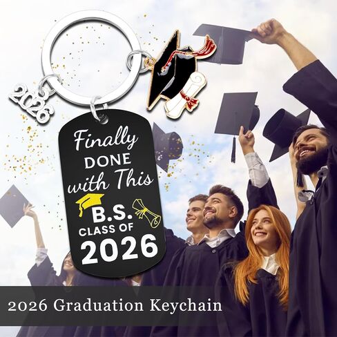 2026 Graduation Gifts - Class of 2026 Graduation Keychain, Inspirational Gifts, for Him Her College Middle High School Student Girls Boys - Black in Kuwait
