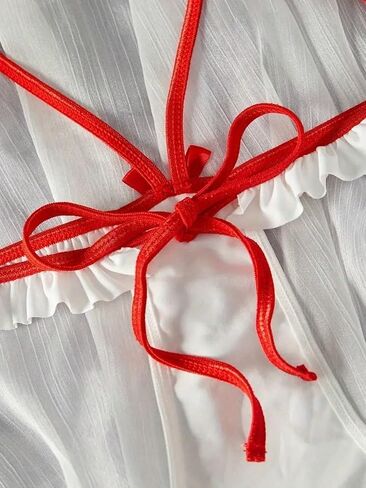 Women's Nurse Lingerie Costume - Sexy One Piece See Through Bodysuit, Roleplay Teddy Outfit for Women in Kuwait