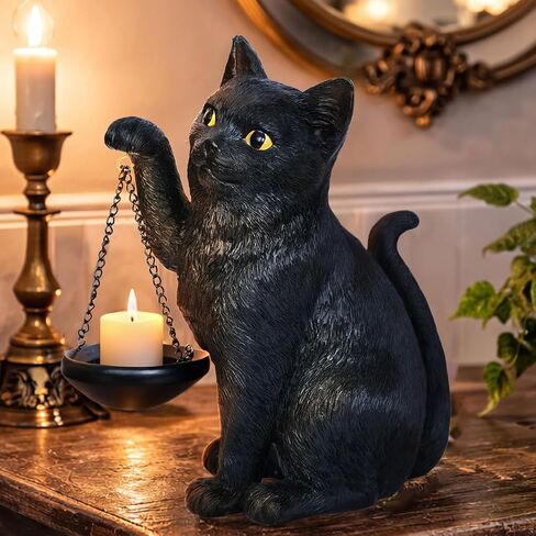 Gothic Crow Lamp with Tealight Candle Holder Raven Statue Halloween Decor Black Bird Decorations Indoor Gothic Home Decor for Living Room Tabletop Shelf Bedroom Unique Goth Witchy Gifts in Kuwait