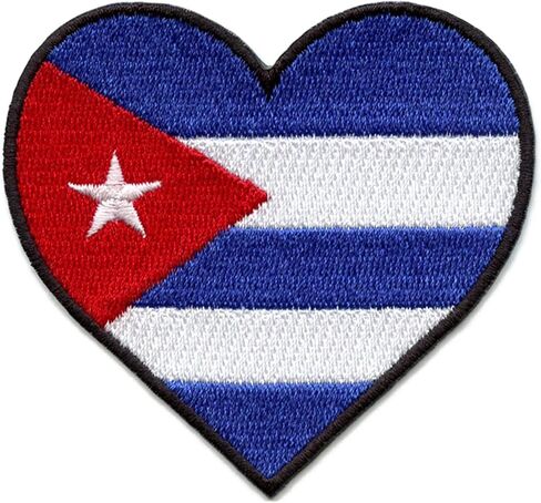 Cuba Country Flag Patch Heart Hispanic Culture Embroidered Iron On in Kuwait