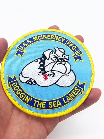 USS McInerney FFG-8 (Doggin The Sea Lanes) Patch – Sew On, 4 iin in Kuwait