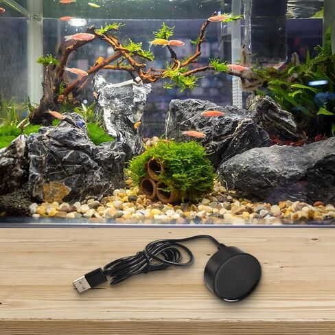 USB ضباب صانع مبيد 5V الهواء المرطب مع كابل 1.4M لنافورة المياه بركة داخلي في الهواء الطلق المناظر الطبيعية حوض السمك الصخور منضدية ديكور فناء حديقة تجمع ميزة البخاخ البخاخ (أسود) in Kuwait