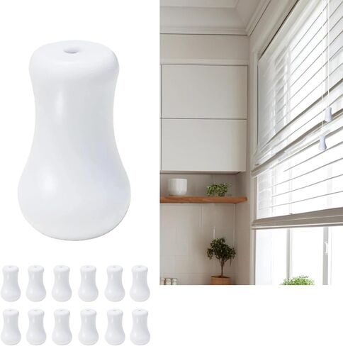 24pcs White Blind Pull Cord Knobs - Plastic & Wooden Tassels for Window Blinds, Roman Shades and Crafts in Saudi Arabia