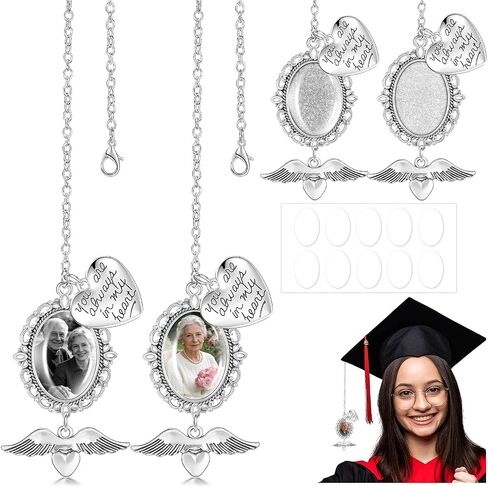 4pcs Gold Graduation Cap Photo Charms Class of 2026 Tassels Personalized Memorial Charms Graduation Gifts for Ceremony Decorations in Kuwait