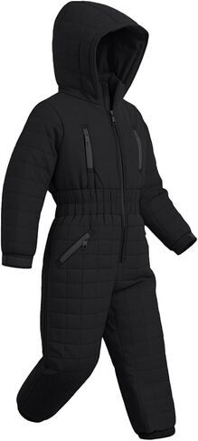 Kids Ski Suit for Boys Girls Windproof Hooded One-Piece Snow Set Thermal Winter Waterproof Snowboarding Outfit 5-16Y in Kuwait