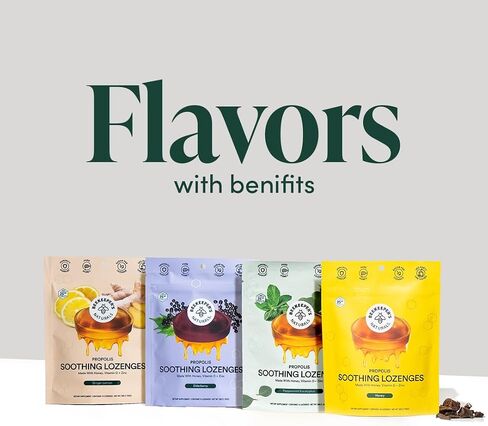 Beekeeper's Naturals Soothing Mint Eucalyptus Cough Drops, Immune Support with Vitamin D, Zinc and Propolis, Cooling & Throat Soothing Lozenges, 14 Ct in Saudi Arabia