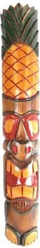WorldBazzar 40 HAND CARVED WELCOME PINEAPPLE POLYNESIAN HAWAIIAN TIKI STYLE MASK Brown Pink White Red Yellow Orange in Saudi Arabia