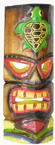 WORLDBAZZAR Hand Carved SEA Turtle Polynesian Hawaiian Tiki Style MASK 12 in Tall in Saudi Arabia
