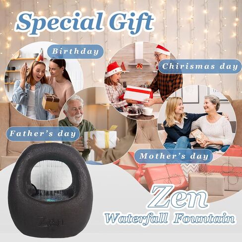 Zen Waterfall Fountain Indoor – Small Indoor Water Fountains with Relaxing Waterfall Feature, Decorative Water Fall Fountain for Home & Office in Kuwait