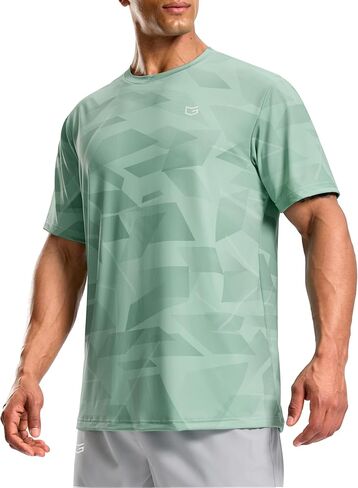 Men's Athletic Running Shirts Dry Fit Moisture Wicking Workout Gym T-Shirts Short Sleeve Cooling Tee Tops for Men in Kuwait