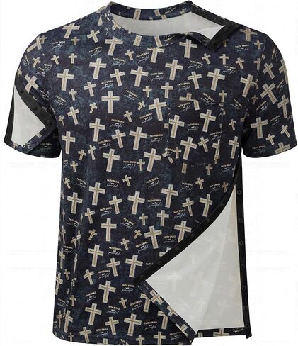 Men's Post Shoulder Surgery Printed Shirts Tear Away Snap Rotator Cuff & Chemo Port Milk Silk Recovery Top Short Sleeve in Saudi Arabia