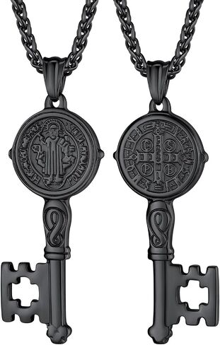 U7 Saint Michael Necklace for Men,Stainless Steel/18K Gold Plated St Michael Archangel/Saint Benedict/Saint Christopher Pendant Amulet Necklace for Men Women in Saudi Arabia