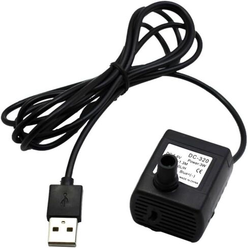USB Powered Fountain Pump Kit for Small Water Features, Birdbaths, Fish Tanks, Ponds, Quiet Submersible Motor, Compact Portable Design, Black in Kuwait