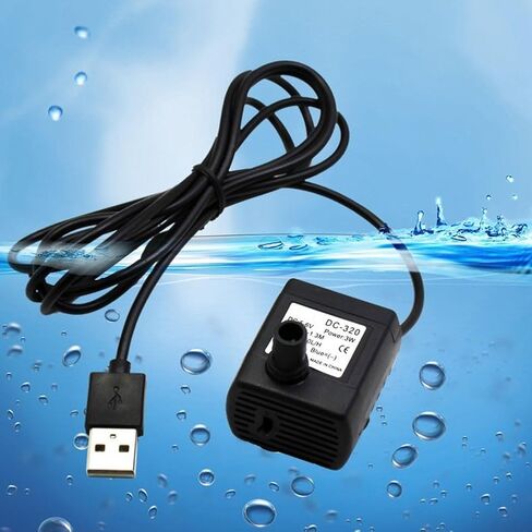 USB Powered Fountain Pump Kit for Small Water Features, Birdbaths, Fish Tanks, Ponds, Quiet Submersible Motor, Compact Portable Design, Black in Kuwait