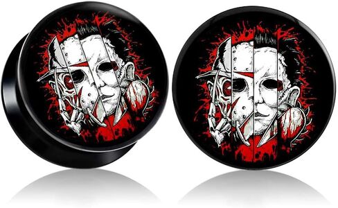 (1 Pair ONLY) Acrylic Flesh Tunnel Screw Fit Ear Gauge Earring Ear Piercing available size 2g (6mm) to 13/16" (30mm) Please choose size and color in Saudi Arabia
