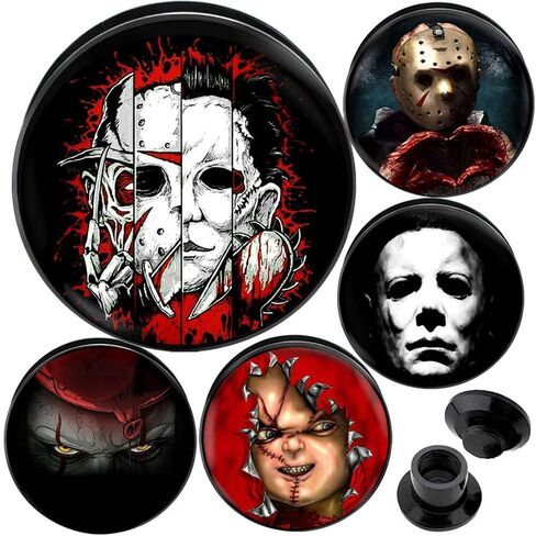 (1 Pair ONLY) Acrylic Flesh Tunnel Screw Fit Ear Gauge Earring Ear Piercing available size 2g (6mm) to 13/16" (30mm) Please choose size and color in Saudi Arabia