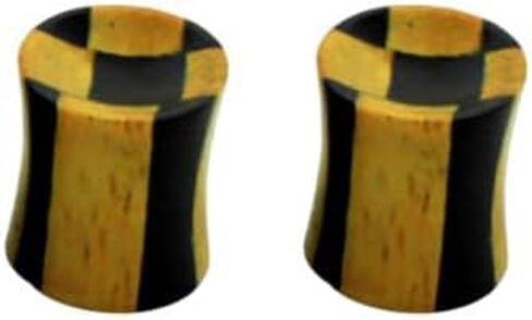 Areng Wooden Top Double Flare Plugs Tunnels Ear Gauges Stretched Expanders Piercing Jewelry 8G to 1" Sold as Pair in Saudi Arabia