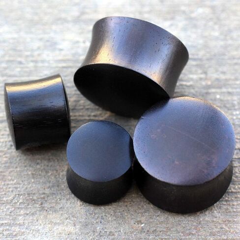 Pair of Organic Black Arang Wood Saddle Ear Plug //Choose Size// in Kuwait