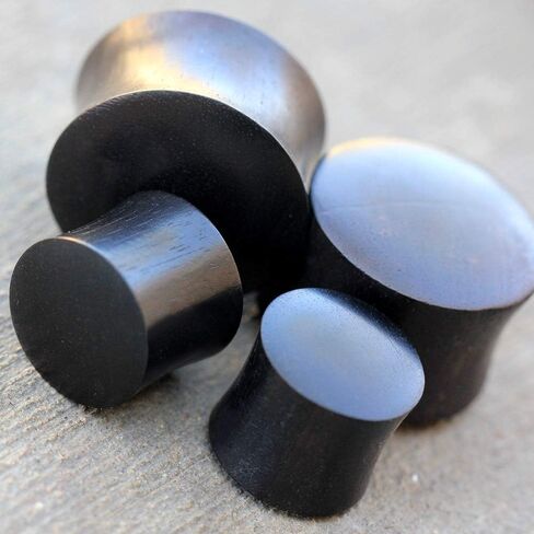 Pair of Organic Black Arang Wood Saddle Ear Plug //Choose Size// in Kuwait