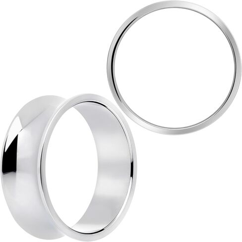 Body Candy Double Flare Tunnel Plug Set - 316L Stainless Steel Thick Hand Polished Ear Gauges for Women Men in Kuwait