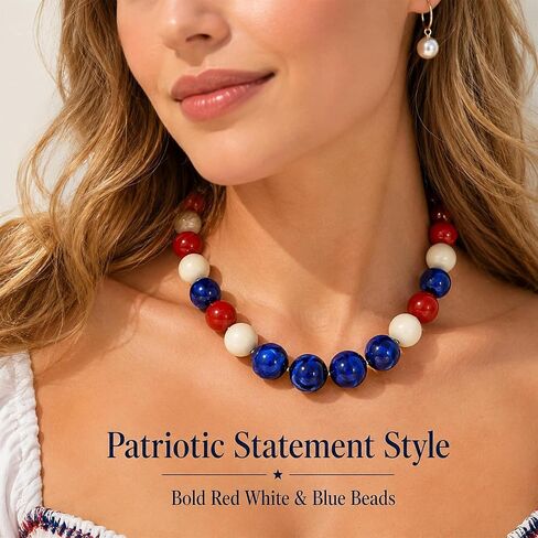Chunky Beaded Necklace for Women Colorful Large Round Bead Necklace Multicolor Statement Jewelry in Kuwait
