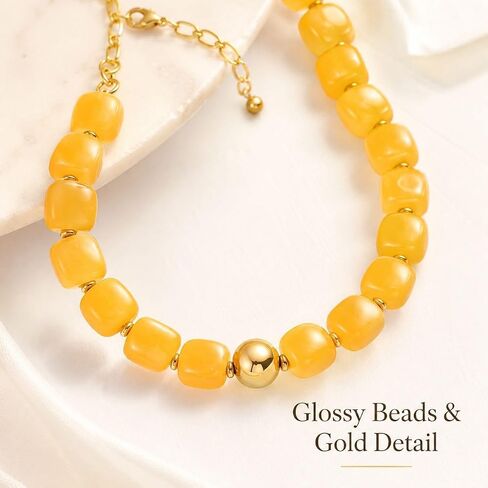 Chunky Beaded Necklace for Women Acrylic Resin Big Round White Brown Beaded Necklace Boho Statement Bead Necklaces for Women Trendy Festive Art Daily Outfits in Saudi Arabia