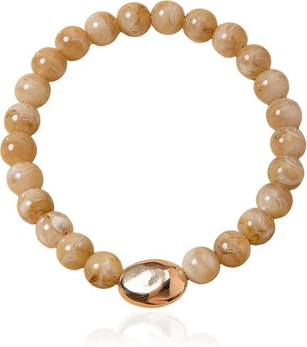 Chunky Beaded Necklace for Women Acrylic Resin Big Round White Brown Beaded Necklace Boho Statement Bead Necklaces for Women Trendy Festive Art Daily Outfits in Saudi Arabia