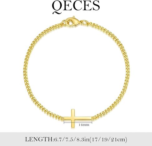 Gold Bracelets for Women 14K Gold Bracelets for Women Cross Bracelet for Womens Minimalist Collision for Fashionable Tension Christian Cuban Link Bracelet for Womens in Saudi Arabia